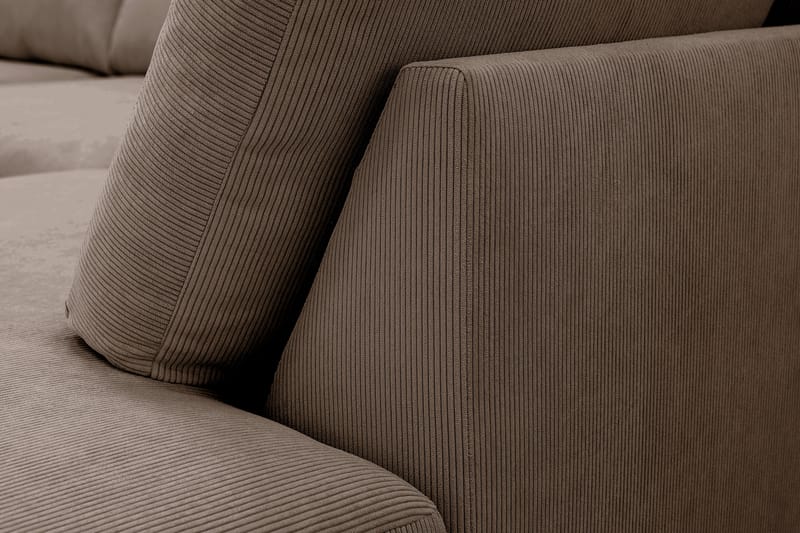 Scandi Djup 4-sits Soffa med Schäslong Höger i Sammet - Brun - Möbler - Soffa - Divansoffor & schäslongsoffa
