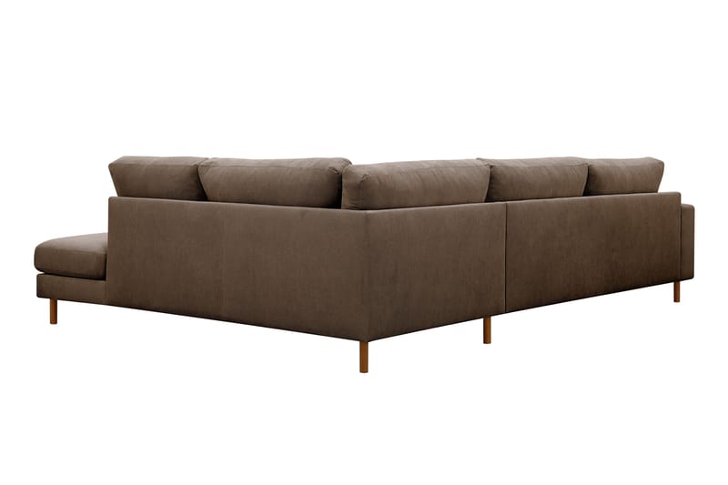 Scandi Djup 4-sits Soffa med Schäslong Höger i Sammet - Brun - Möbler - Soffa - Divansoffor & schäslongsoffa