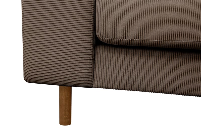 Scandi Djup 4-sits Soffa med Schäslong Höger i Sammet - Brun - Möbler - Soffa - Divansoffor & schäslongsoffa