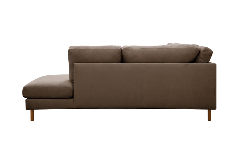 Scandi Djup 4-sits Soffa med Schäslong Höger i Sammet - Brun - Möbler - Soffa - Divansoffor & schäslongsoffa