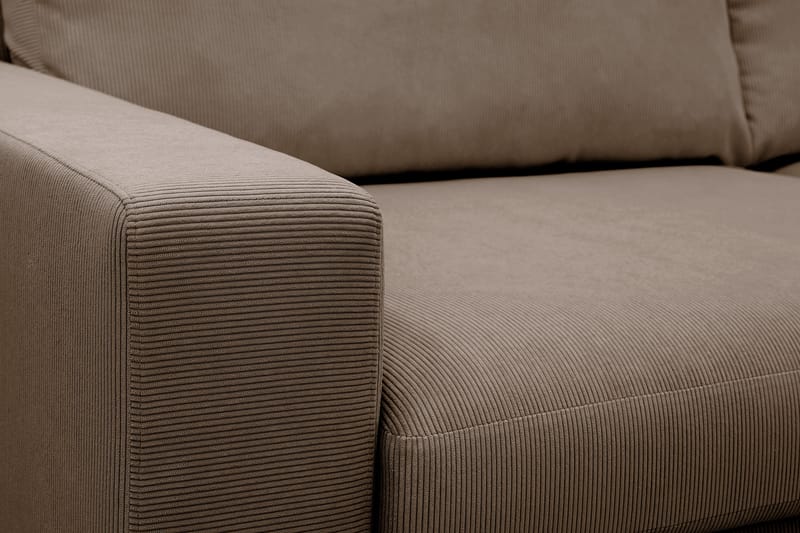Scandi Djup 4-sits Soffa med Schäslong Höger i Sammet - Brun - Möbler - Soffa - Divansoffor & schäslongsoffa