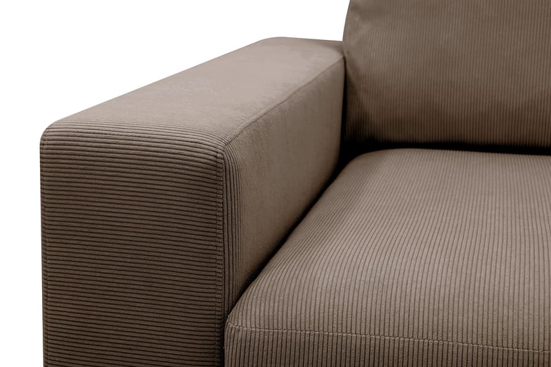 Scandi Djup 4-sits Soffa med Schäslong Höger i Sammet - Brun - Möbler - Soffa - Divansoffor & schäslongsoffa