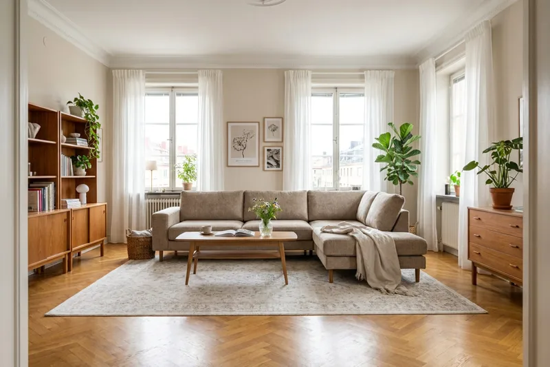 Scandi Djup 4-sits Soffa med Schäslong Höger i Sammet - Möbler - Soffa - Divansoffor & schäslongsoffa