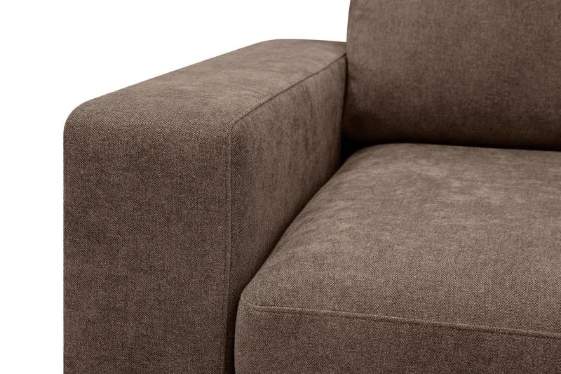 Scandi Djup 4-sits Soffa med Schäslong Höger i Tyg - Mörkbrun - Möbler - Soffa - Divansoffor & schäslongsoffa