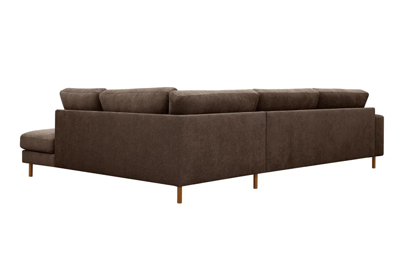 Scandi Djup 4-sits Soffa med Schäslong Höger i Tyg - Mörkbrun - Möbler - Soffa - Divansoffor & schäslongsoffa