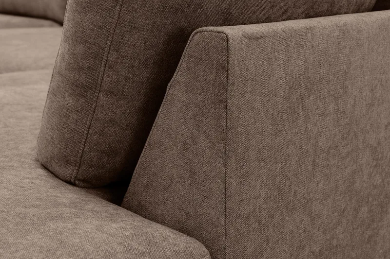 Scandi Djup 4-sits Soffa med Schäslong Höger i Tyg - Mörkbrun - Möbler - Soffa - Divansoffor & schäslongsoffa