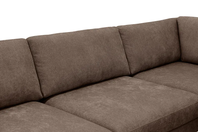 Scandi Djup 4-sits Soffa med Schäslong Höger i Tyg - Mörkbrun - Möbler - Soffa - Divansoffor & schäslongsoffa