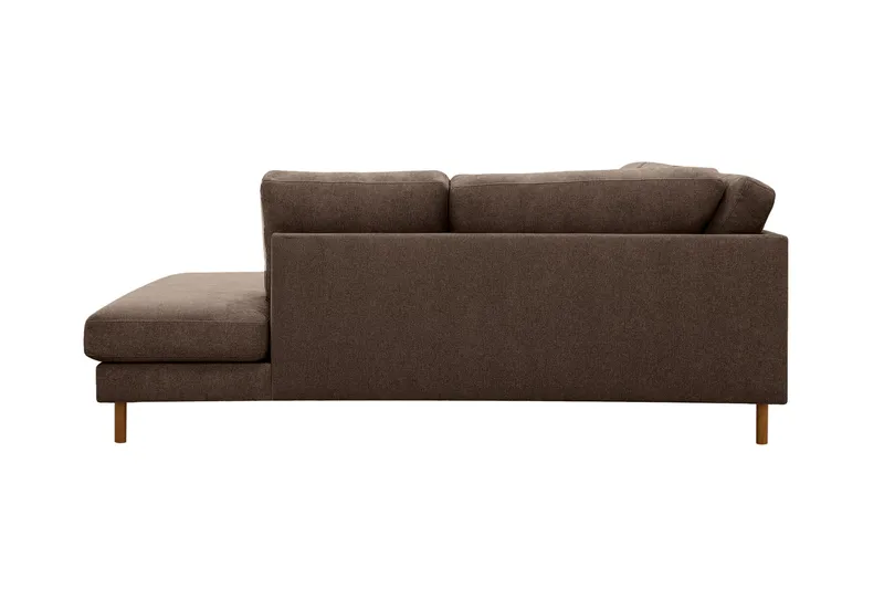 Scandi Djup 4-sits Soffa med Schäslong Höger i Tyg - Mörkbrun - Möbler - Soffa - Divansoffor & schäslongsoffa