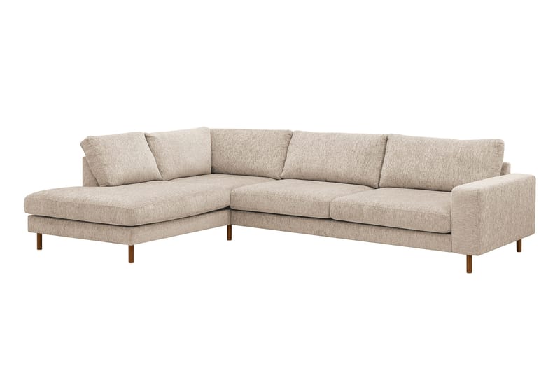 Scandi Djup 4-sits Soffa med Schäslong Vänster i Chenille - Beige - Möbler - Soffa - Divansoffor & schäslongsoffa