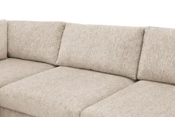 Scandi Djup 4-sits Soffa med Schäslong Vänster i Chenille - Beige - Möbler - Soffa - Divansoffor & schäslongsoffa