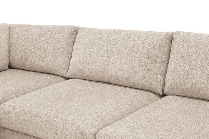 Scandi Djup 4-sits Soffa med Schäslong Vänster i Chenille - Beige - Möbler - Soffa - Divansoffor & schäslongsoffa