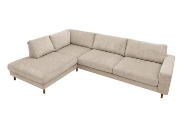 Scandi Djup 4-sits Soffa med Schäslong Vänster i Chenille - Beige - Möbler - Soffa - Divansoffor & schäslongsoffa