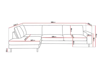 Scandi Djup 4-sits Soffa med Schäslong Vänster i Manchester - Brun - Möbler - Soffa - Divansoffor & schäslongsoffa