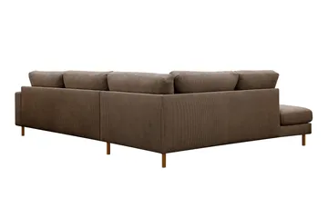 Scandi Djup 4-sits Soffa med Schäslong Vänster i Manchester - Brun - Möbler - Soffa - Divansoffor & schäslongsoffa