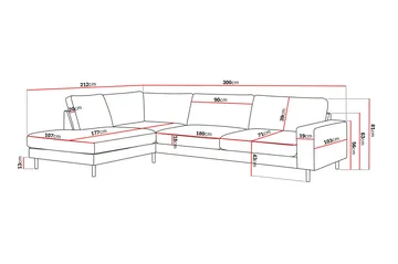 Scandi Djup 4-sits Soffa med Schäslong Vänster i Manchester - Brun - Möbler - Soffa - Divansoffor & schäslongsoffa