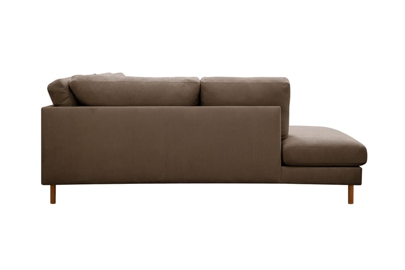 Scandi Djup 4-sits Soffa med Schäslong Vänster i Sammet - Brun - Möbler - Soffa - Divansoffor & schäslongsoffa