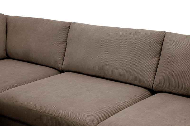 Scandi Djup 4-sits Soffa med Schäslong Vänster i Sammet - Brun - Möbler - Soffa - Divansoffor & schäslongsoffa
