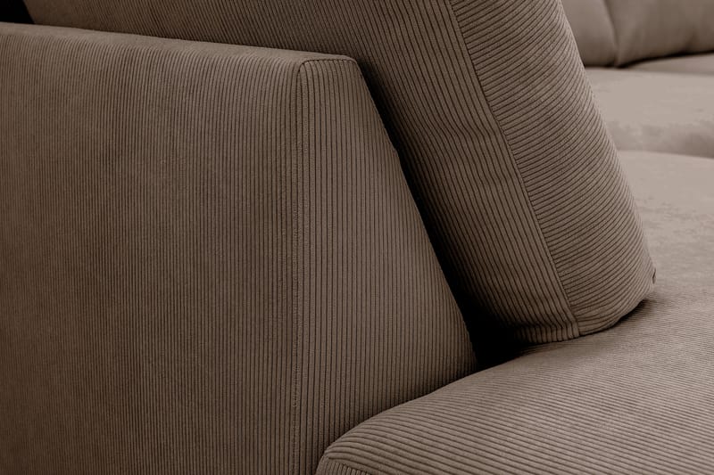 Scandi Djup 4-sits Soffa med Schäslong Vänster i Sammet - Brun - Möbler - Soffa - Divansoffor & schäslongsoffa