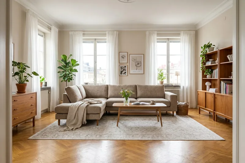 Scandi Djup 4-sits Soffa med Schäslong Vänster i Sammet - Möbler - Soffa - Divansoffor & schäslongsoffa