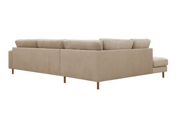 Scandi Djup 4-sits Soffa med Schäslong Vänster i Tyg - Beige - Möbler - Soffa - Divansoffor & schäslongsoffa