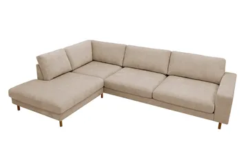 Scandi Djup 4-sits Soffa med Schäslong Vänster i Tyg - Beige - Möbler - Soffa - Divansoffor & schäslongsoffa