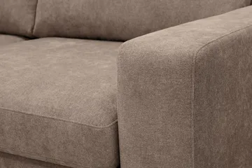 Scandi Djup 4-sits Soffa med Schäslong Vänster i Tyg - Mörkbrun - Möbler - Soffa - Divansoffor & schäslongsoffa