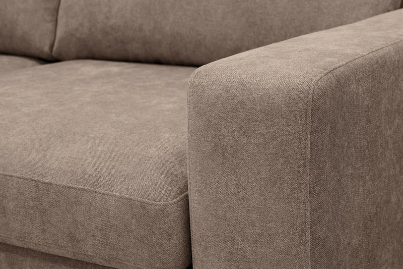 Scandi Djup 4-sits Soffa med Schäslong Vänster i Tyg - Mörkbrun - Möbler - Soffa - Divansoffor & schäslongsoffa