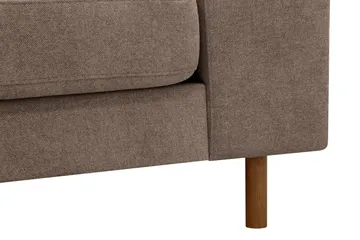 Scandi Djup 4-sits Soffa med Schäslong Vänster i Tyg - Mörkbrun - Möbler - Soffa - Divansoffor & schäslongsoffa