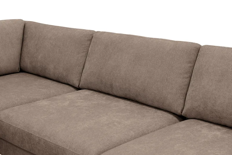 Scandi Djup 4-sits Soffa med Schäslong Vänster i Tyg - Mörkbrun - Möbler - Soffa - Divansoffor & schäslongsoffa