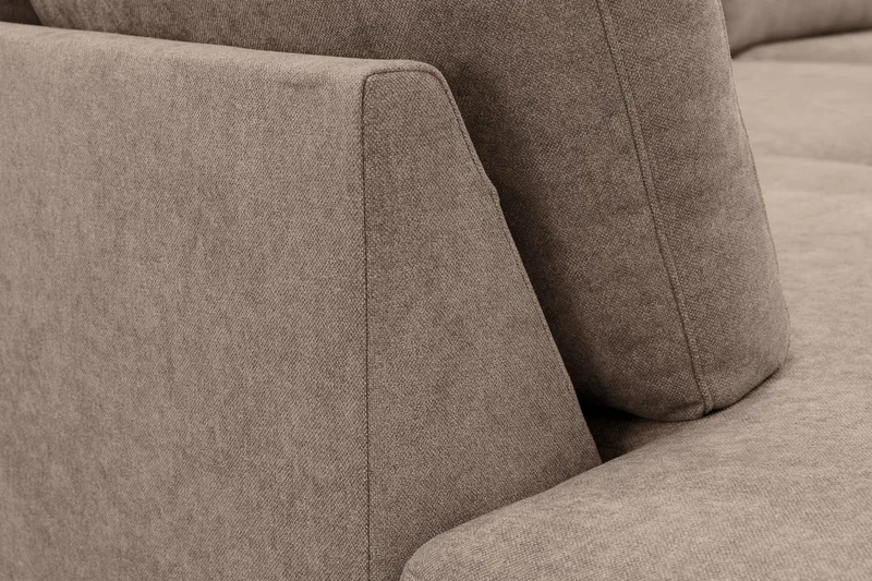 Scandi Djup 4-sits Soffa med Schäslong Vänster i Tyg - Mörkbrun - Möbler - Soffa - Divansoffor & schäslongsoffa