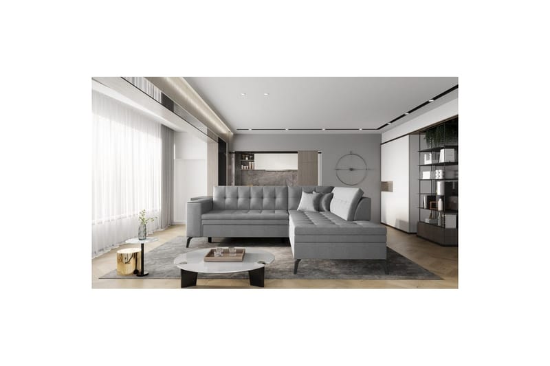 Sektion Eltap Lanvin 260x210x93 cm - Flores 4, Ljusgrå, Höger - Möbler - Soffa - Divansoffor & schäslongsoffa