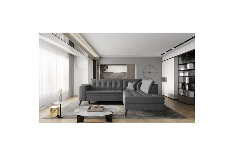Sektion Eltap Lanvin 260x210x93 cm - Flores 5, Grå, Höger - Möbler - Soffa - Divansoffor & schäslongsoffa