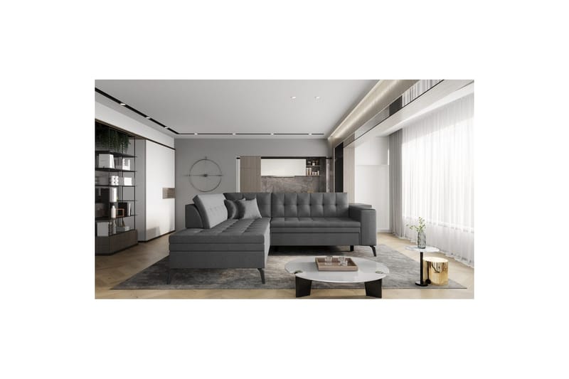 Sektion Eltap Lanvin 260x210x93 cm - Flores 5, Grå, Vänster - Möbler - Soffa - Divansoffor & schäslongsoffa