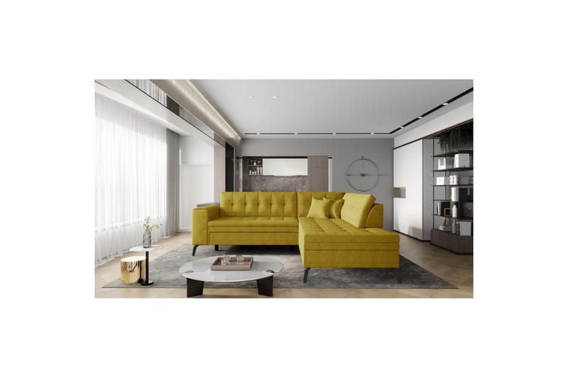 Sektion Eltap Lanvin 260x210x93 cm - Gojo 45, Gul, Höger - Möbler - Soffa - Divansoffor & schäslongsoffa