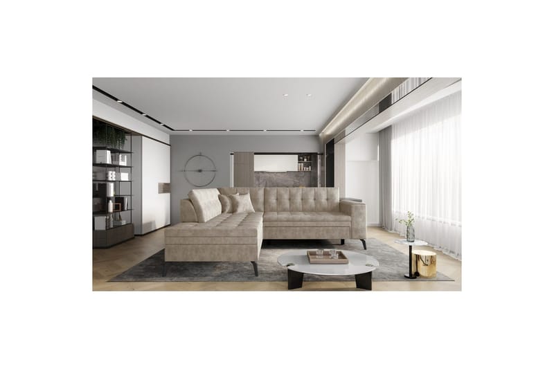 Sektion Eltap Lanvin 260x210x93 cm - Leve 18, Beige, Vänster - Möbler - Soffa - Divansoffor & schäslongsoffa