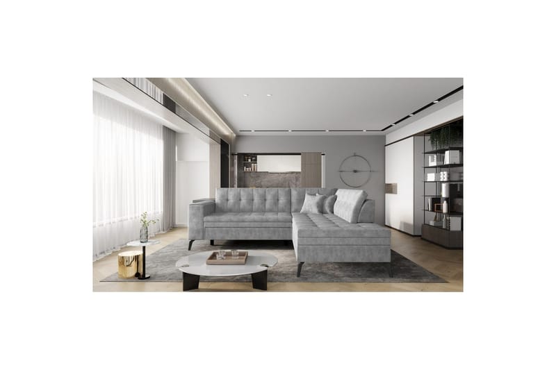 Sektion Eltap Lanvin 260x210x93 cm - Leve 4, Grå, Höger - Möbler - Soffa - Divansoffor & schäslongsoffa