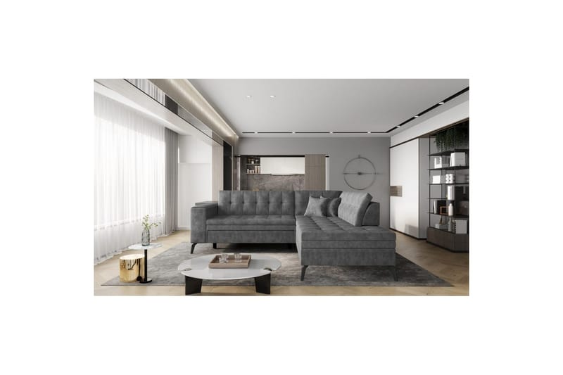 Sektion Eltap Lanvin 260x210x93 cm - Leve 6, Mörkgrå, Höger - Möbler - Soffa - Divansoffor & schäslongsoffa