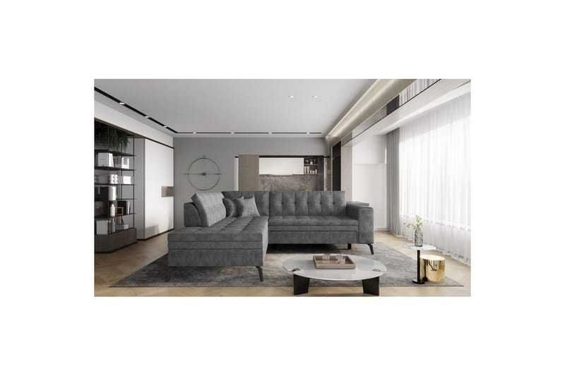 Sektion Eltap Lanvin 260x210x93 cm - Leve 6, Mörkgrå, Vänster - Möbler - Soffa - Divansoffor & schäslongsoffa