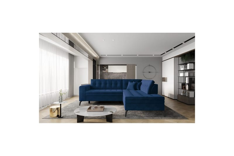 Sektion Eltap Lanvin 260x210x93 cm - Lukso 40, Mörkblå, Höger - Möbler - Soffa - Divansoffor & schäslongsoffa