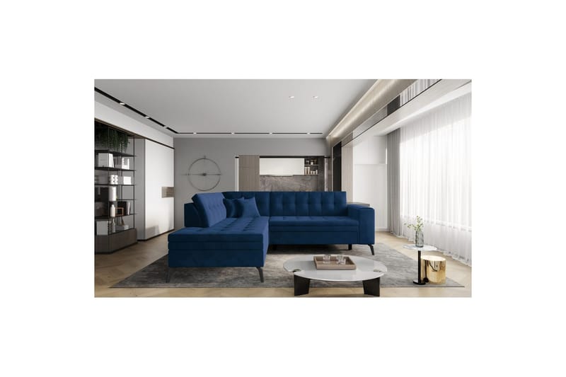 Sektion Eltap Lanvin 260x210x93 cm - Lukso 40, Mörkblå, Vänster - Möbler - Soffa - Divansoffor & schäslongsoffa
