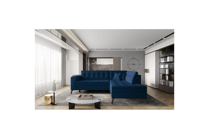 Sektion Eltap Lanvin 260x210x93 cm - Nube 40, Blå, Höger - Möbler - Soffa - Divansoffor & schäslongsoffa