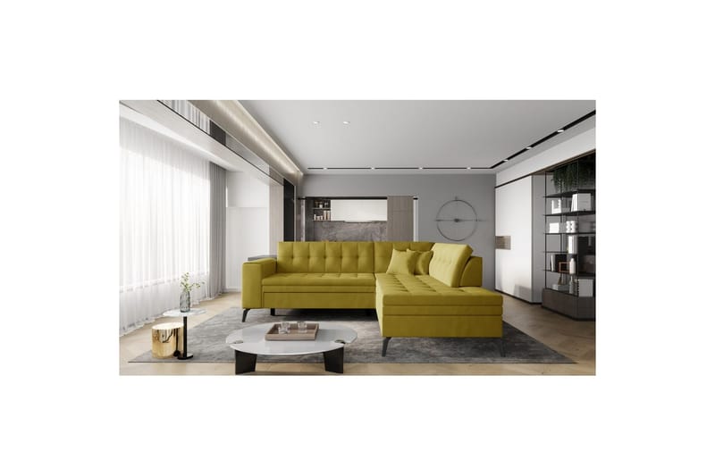 Sektion Eltap Lanvin 260x210x93 cm - Nube 45, Gul, Höger - Möbler - Soffa - Divansoffor & schäslongsoffa