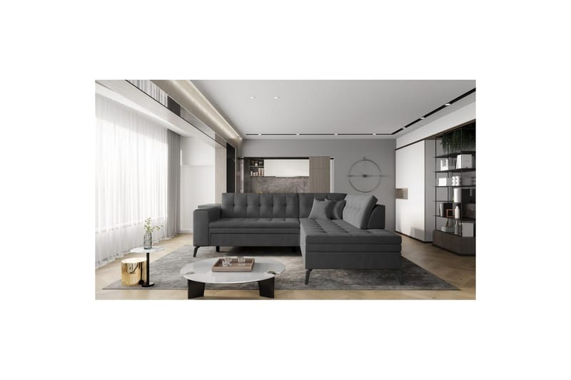 Sektion Eltap Lanvin 260x210x93 cm - Nube 6, Mörkgrå, Höger - Möbler - Soffa - Divansoffor & schäslongsoffa