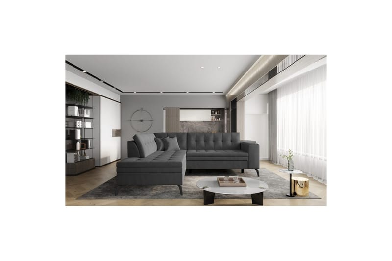 Sektion Eltap Lanvin 260x210x93 cm - Nube 6, Mörkgrå, Vänster - Möbler - Soffa - Divansoffor & schäslongsoffa