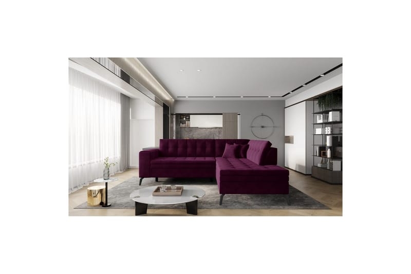 Sektion Eltap Lanvin 260x210x93 cm - Velvetmat 25, Höger - Möbler - Soffa - Divansoffor & schäslongsoffa