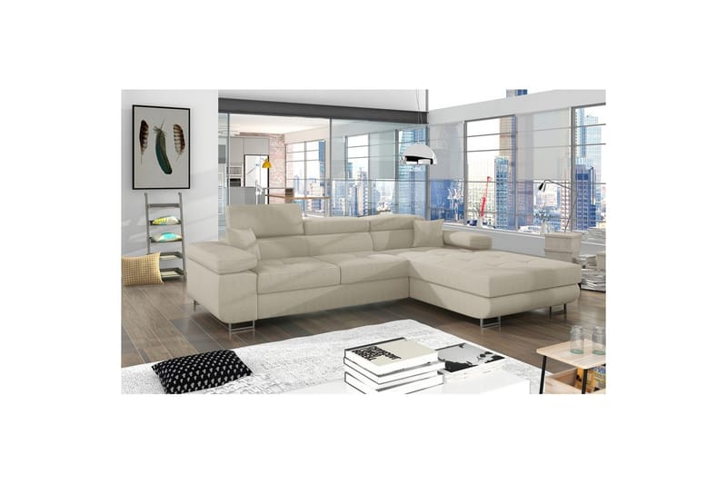 Sektionssoffa Eltap Armando 289x85x203 cm - Jarell 18, Ljusbeige, Höger - Möbler - Soffa - Divansoffor & schäslongsoffa