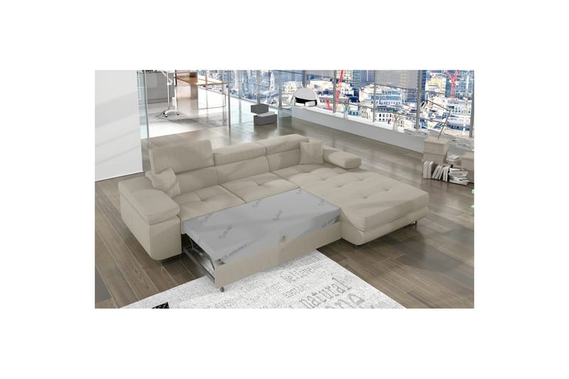 Sektionssoffa Eltap Armando 289x85x203 cm - Jarell 18, Ljusbeige, Höger - Möbler - Soffa - Divansoffor & schäslongsoffa