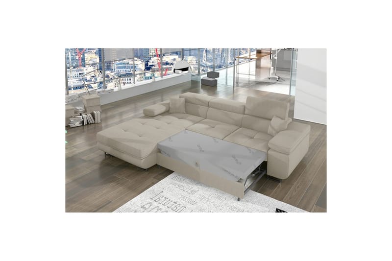 Sektionssoffa Eltap Armando 289x85x203 cm - Jarell 18, Ljusbeige, Vänster - Möbler - Soffa - Divansoffor & schäslongsoffa