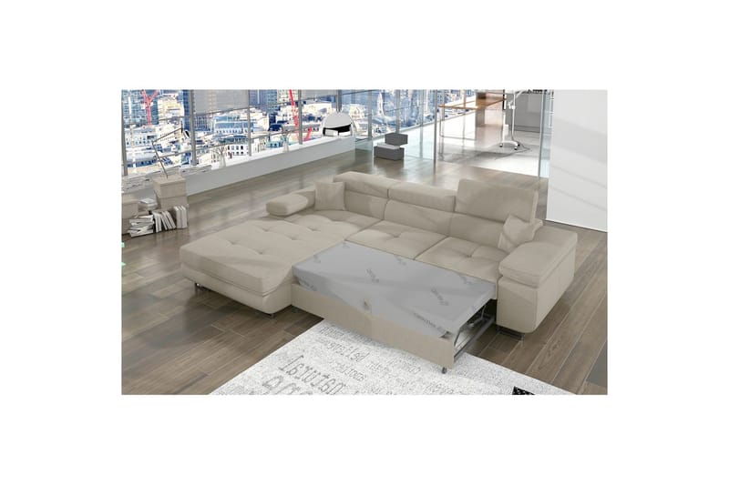 Sektionssoffa Eltap Armando 289x85x203 cm - Jarell 18, Ljusbeige, Vänster - Möbler - Soffa - Divansoffor & schäslongsoffa