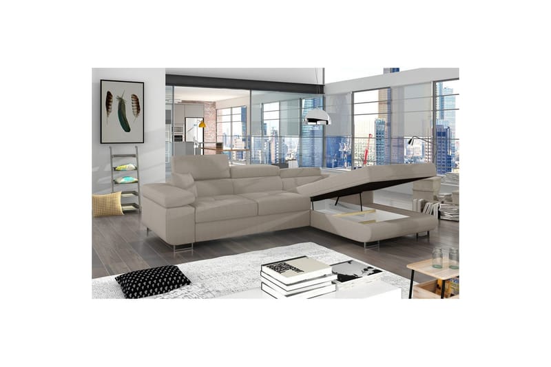 Sektionssoffa Eltap Armando 289x85x203 cm - Jarell 20, Beige, Höger - Möbler - Soffa - Divansoffor & schäslongsoffa